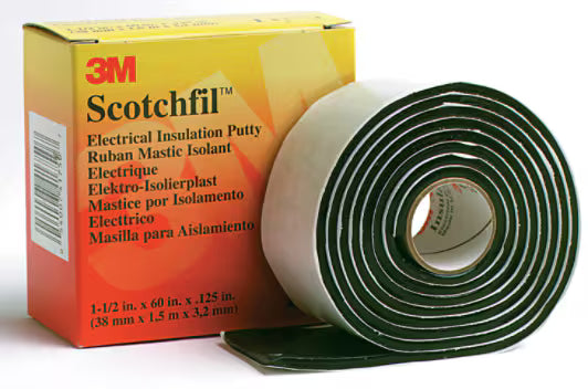 3M™ Scotchfil™ Butyl Rubber Tape, self-fusing, Black, 38 mm x 1.5 m, 3 mm