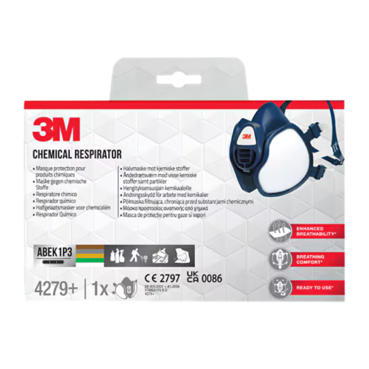 3M™ Face Mask with Integrated Filters 4279+, ABEK1P3 Combination Filters