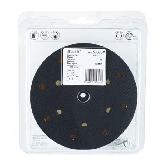 3M™ Hookit™ Backing Pad, 150 mm, M8, 15 Holes, Soft, 50393