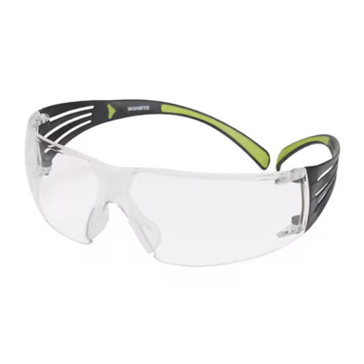 3M™ SecureFit™ 400 Safety Glasses, black/green frame, anti-scratch/anti-fog, clear lenses, SF401AS/AF-EU