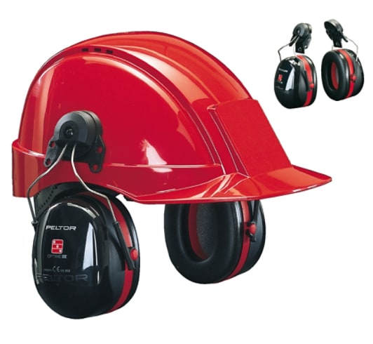 3M™ PELTOR™ Optime™ III Hearing Protectors, black/red, helmet mount, H540P3E-413-SV