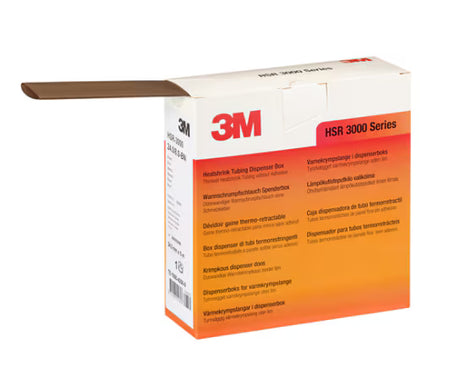 3M™ HSR 3000 Thin-Walled Heat Shrink Tubing on Mini Reel, Brown, 3/1 mm, 10 m, Dispenser Box