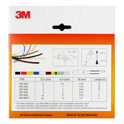 3M™ HSR 3000 Dunwandige Warmtekrimpkousbuis op Minirol, Transparant, 9/3 mm, 7 m, Dispenserdoos