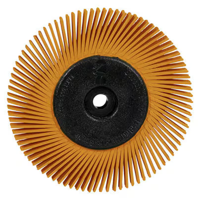 Scotch-Brite™ radial precision brush, PN-RB, 80+, 152.4 mm x 12.7 mm x 25.4 mm (6 inch x 1/2 inch x 1 inch), type A, with adapter