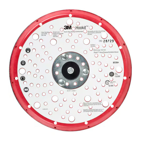 3M™ Hookit™ Low Profile Disc Pad, Red, 150 mm, 5/16-24 in, Multihole, 28729