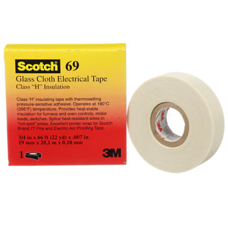 3M™ ET 69 Glasvezeltape, Wit, MC12, 19 mm x 33 m x 0.18 mm
