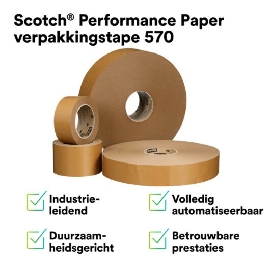 Scotch® Performance verpakkingstape 570, Bruin, 48 mm x 50 m