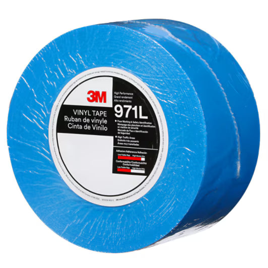 3M™ Durable Floor Marking Tape 971L, Blue, 76.2 mm x 33 m, 0.43 mm, Individually Wrapped Conveniently ...