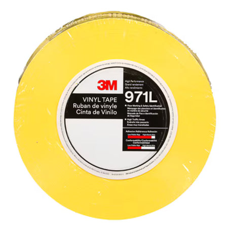 3M™ Durable Floor Marking Tape 971L, Yellow, 101.6 mm x 33 m, 0.43 mm, Individually Wrapped Conveniently ...