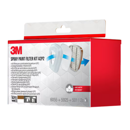 3M™ Filterset voor maskers uit de 6000-serie, 6002BC1, A2P2, (2 x 6055 A2 + 2 x 5925 P2 + 2 x 501-houder), 4-pak/CV