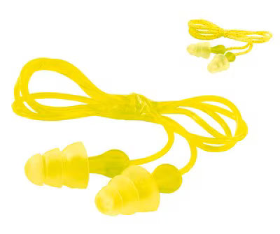 3M™ Tri-Flange™ Earplugs, with fabric cord, 400 pairs/box, PN-01-006