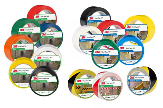 3M™ Waarschuwingsmarkeringtape 767i, Wit/Rood, 50 mm x 33 m