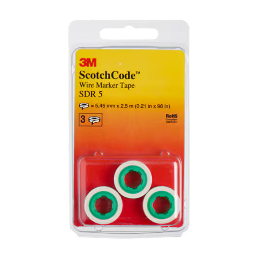 3M™ ScotchCode™ SDR-5 Kabelmarkering Navulrollen, Nummer "5", 3x Blisterverpakking