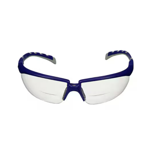 3M™ Solus™ 2000 Veiligheidsbril, blauw/grijze veren, anticondens/antikras, leesbril +2,5, heldere lenzen, S2025AF-BLU, 20/doos