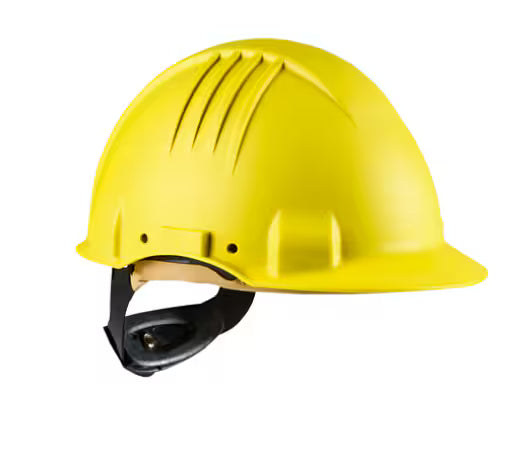 3M™ Veiligheidshelm voor hoge temperaturen, ratel, zonder ventilatie, 1000 V diëlektrisch, leren zweetband, geel, G3501M-GU