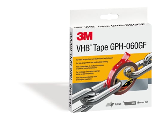 3M™ VHB™ Tape GPH-060GF, Gray, 19 mm x 3 m, 0.6 mm, Short Roll