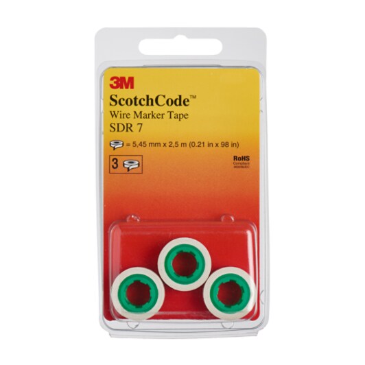 3M™ ScotchCode™ SDR-7 Kabelmarkering Navulrollen, Nummer "7", 3x Blisterverpakking