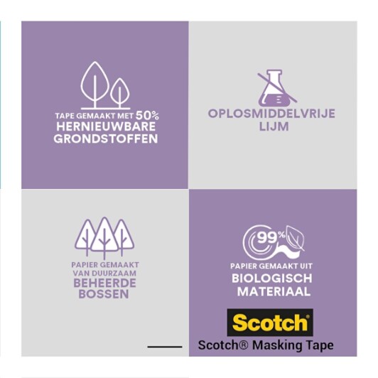 Scotch® Afplaktape voor kwetsbare oppervlakken, 36 mm x 41 m, 2 Rollen/Verpakking, 100% PEFC SGSCH-PEFC-COC-110078
