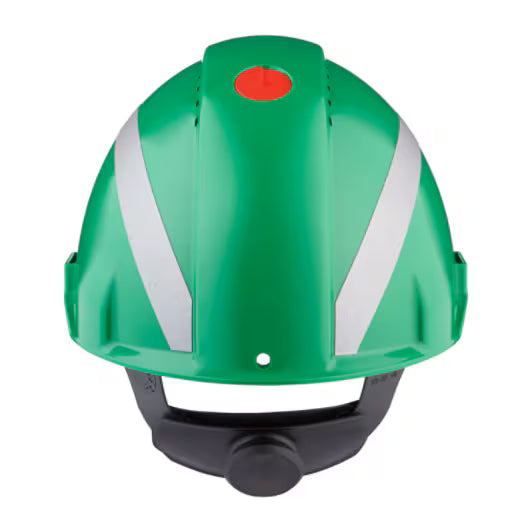 3M™ Veiligheidshelm, Uvicator, ratelverstelling, ventilatie, reflecterend, kunststof zweetband, groen, G3000NUV-R-GP