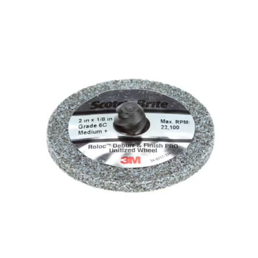 Scotch Brite™ Roloc™ Deburr and Finish PRO Unitized Wiel DP-UR, 76 mm x 3,2 mm, Zonder Gat, 6C MED+