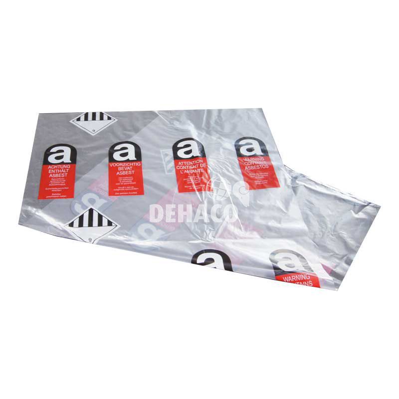 PE afvalzak 80x120 cm met asbestbedrukking